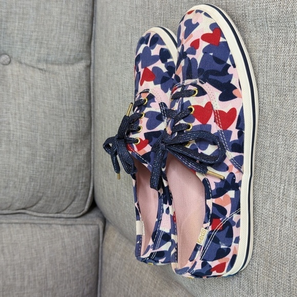 Keds Kate Spade Collab Sneakers Patriotic Red Blue Hearts Metallic Laces 5.5 - Picture 11 of 13